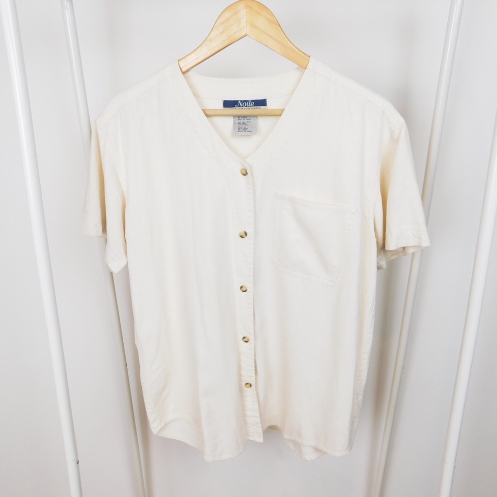 Vintage Cream Button Down Shirt - Picture 2 of 6